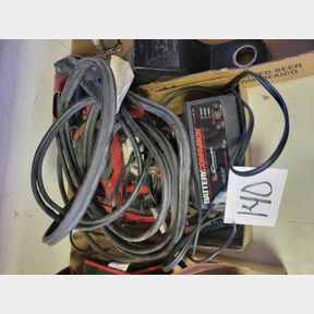 Small battery charger and 2 sets of jumper cables