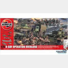 51712/386 AirFix Scale Model Kit D-Day Operation Overlord Set - 1:76 Scale 410 Piece Model Kit Which Includes Paints Brushes B1 (S8)