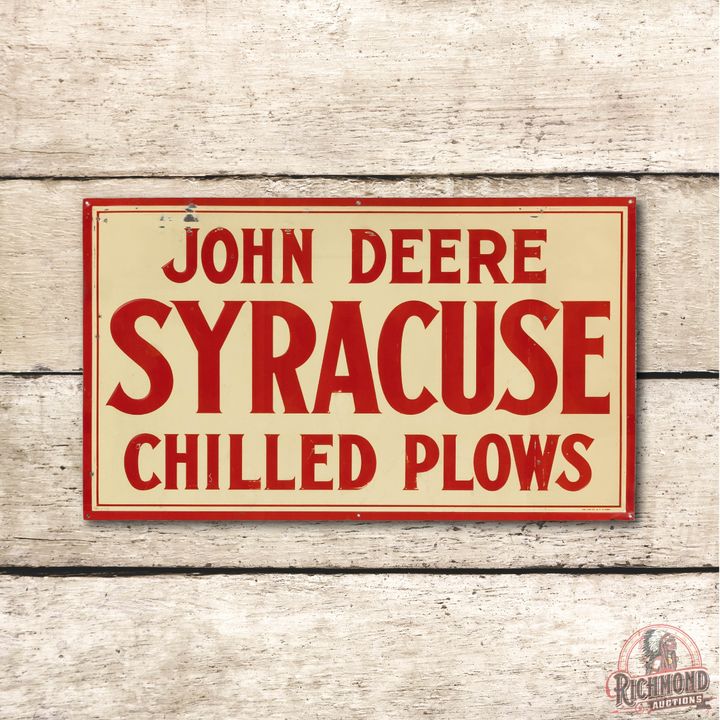 John Deere Syracuse Chilled Plow Single Sided Metal Sign TAC 8