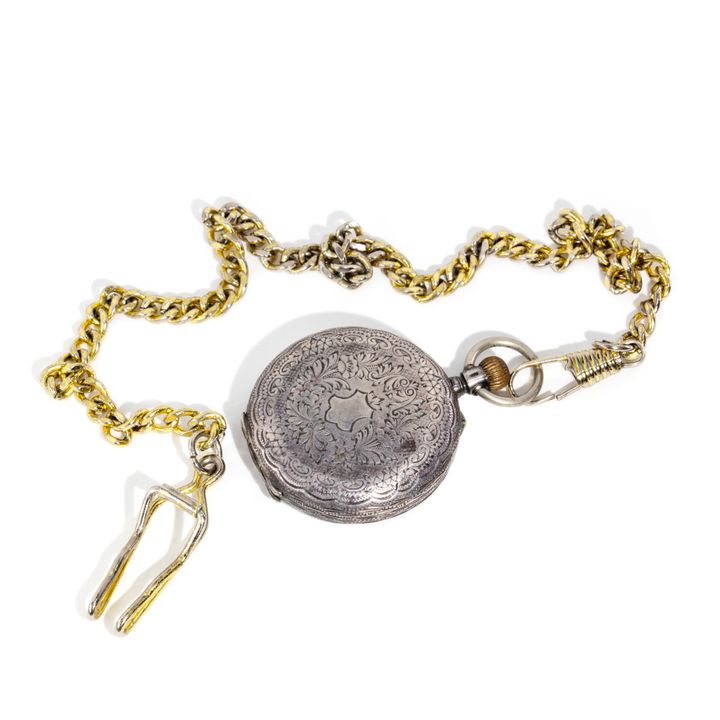 Silver Closed Face 6s Size Pocket Watch