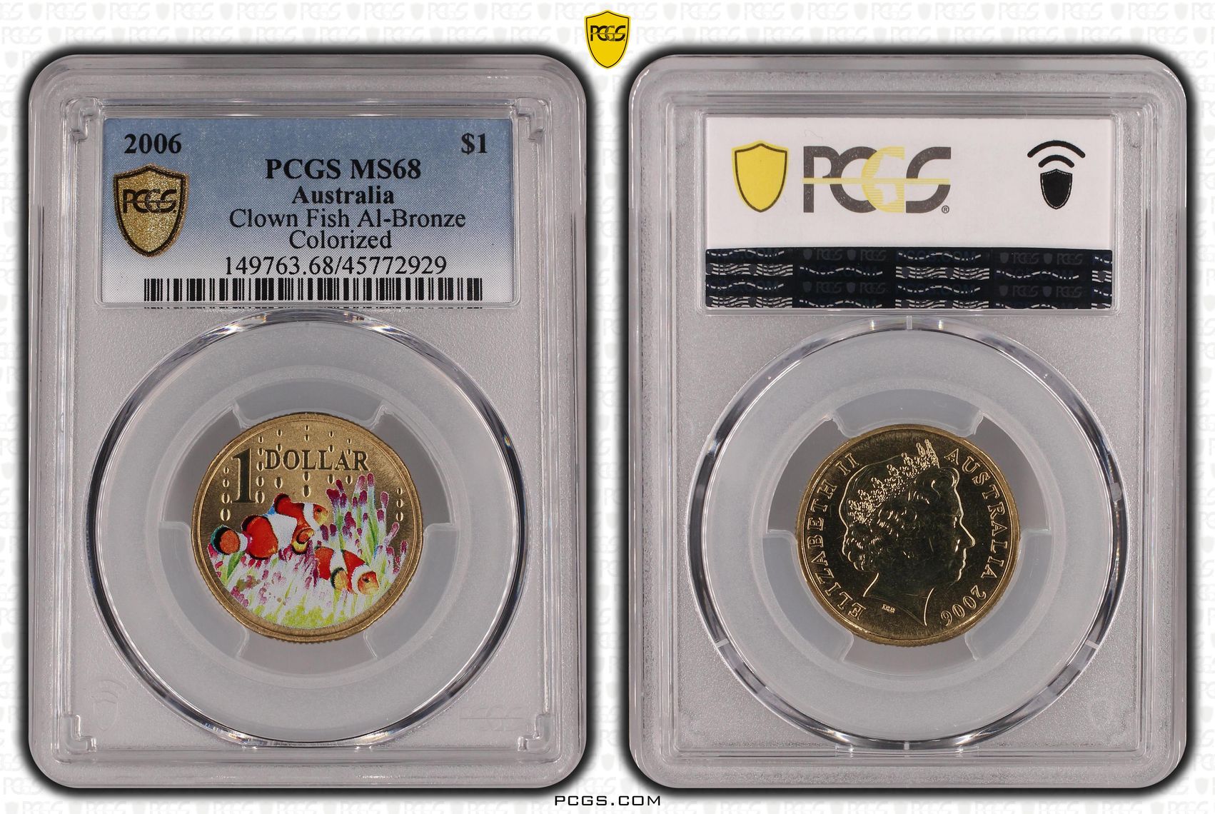 Clown Fish Al-Bronze, One Dollar, 2006, PCGS MS68