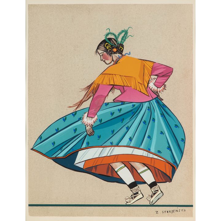 Zofia Stryjeńska | Góralka, plansza nr 23 z teki Polish Peasants' Costumes, 1939 r.
