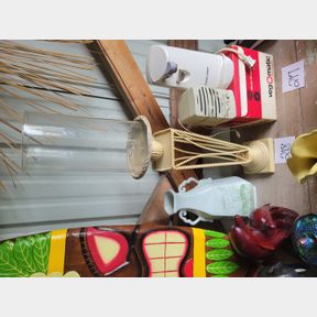 Large metal candle holder and heavy oriental vase