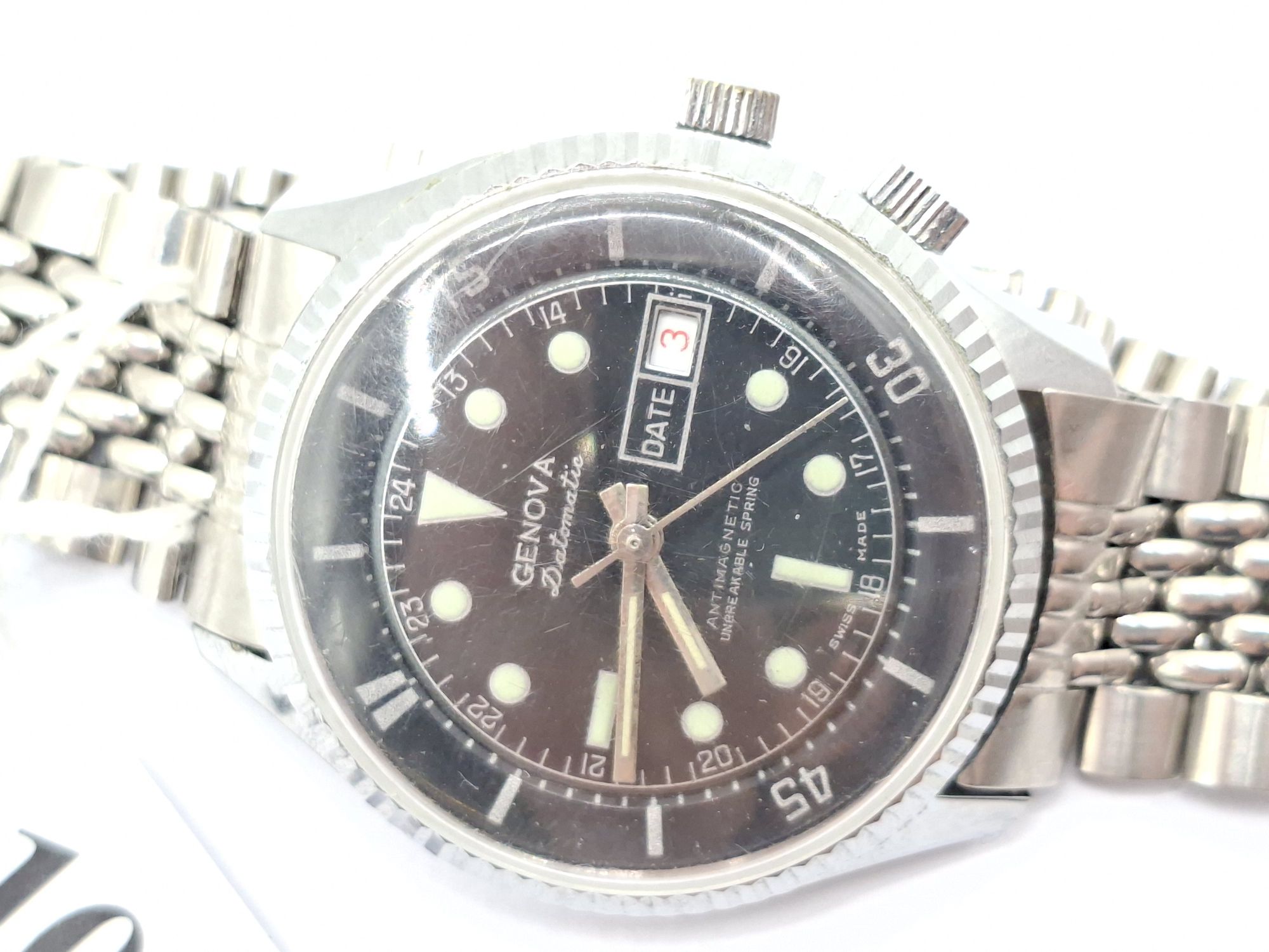 Genova 'World Time' Datematic Wrist Watch