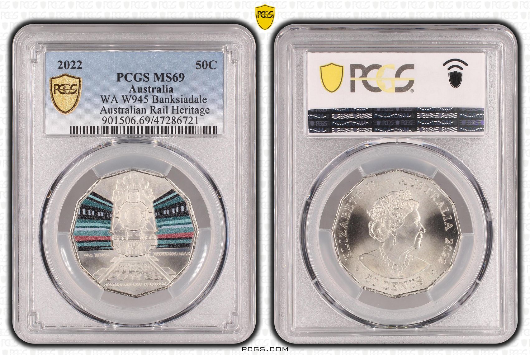 Elizabeth II, WA W945 Banksiadale, Fifty Cent, 2022, PCGS MS69