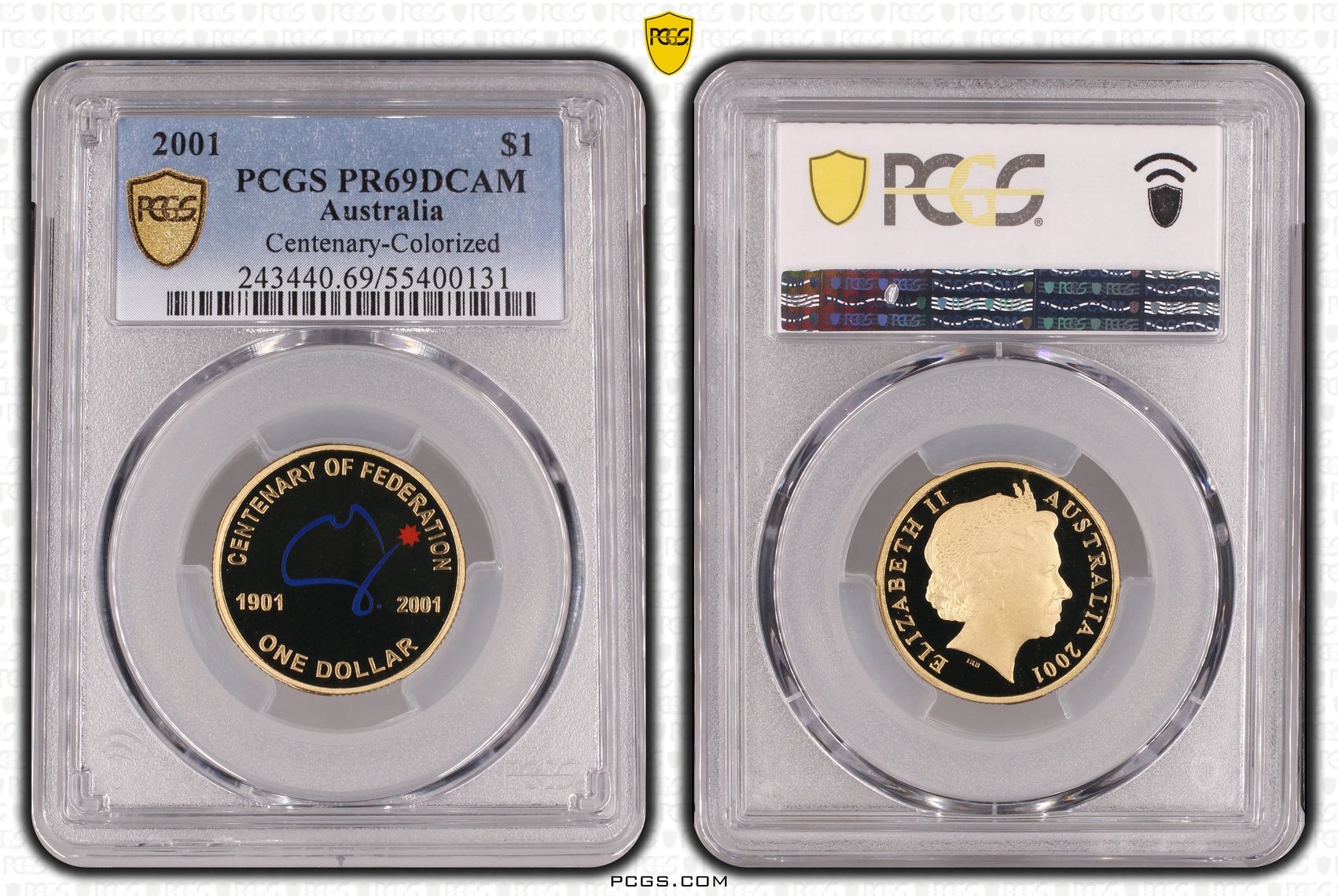 Centenary-Colorized, One Dollar, 2001, PCGS PR69DCAM