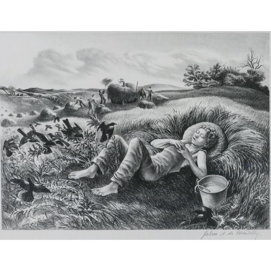 John De Martelly ''Chore Boy'' 1942 Lithograph