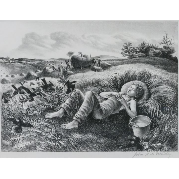 John De Martelly ''Chore Boy'' 1942 Lithograph