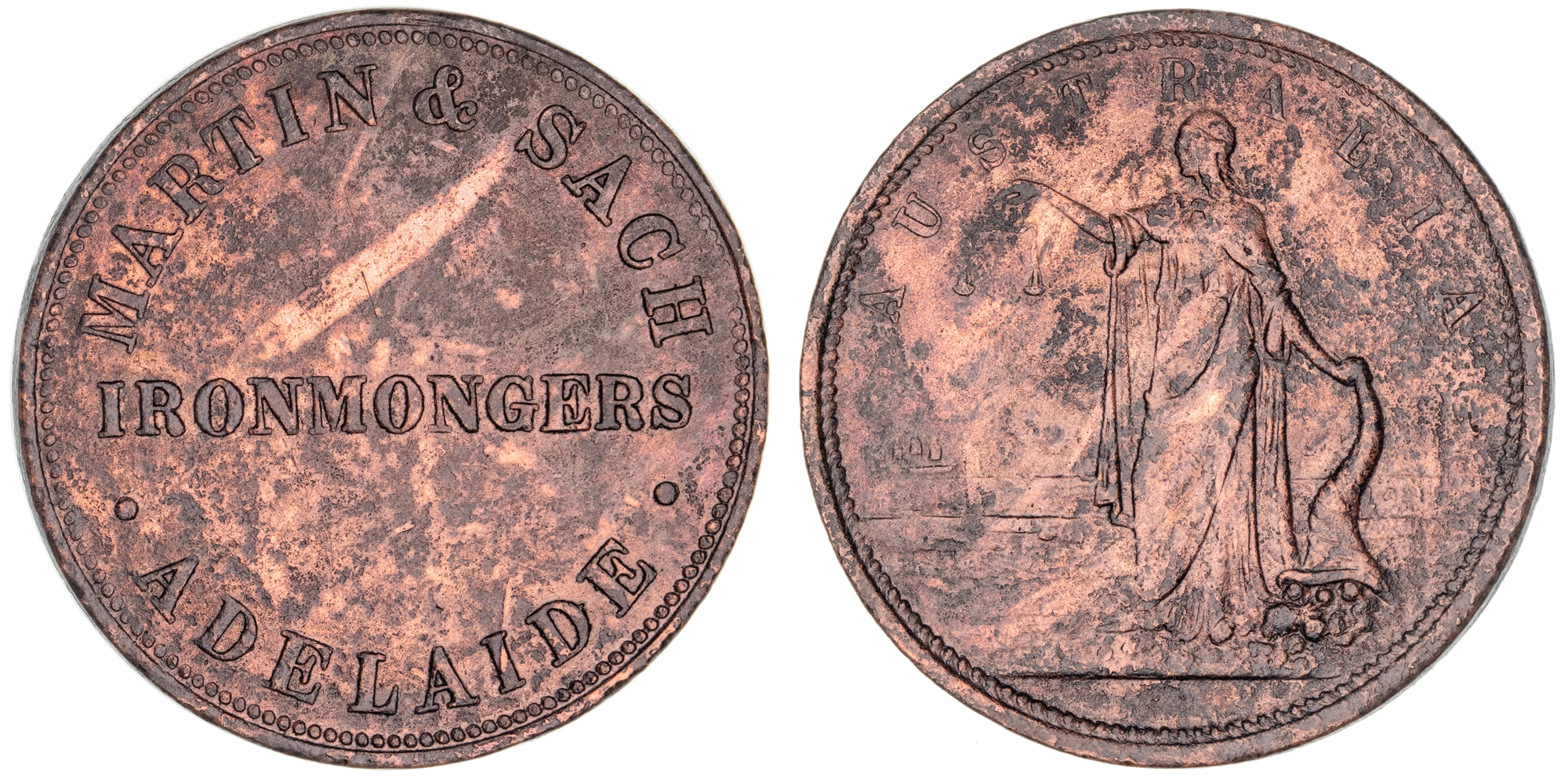 Martin & Sach, Adelaide, S.A., Penny, VF