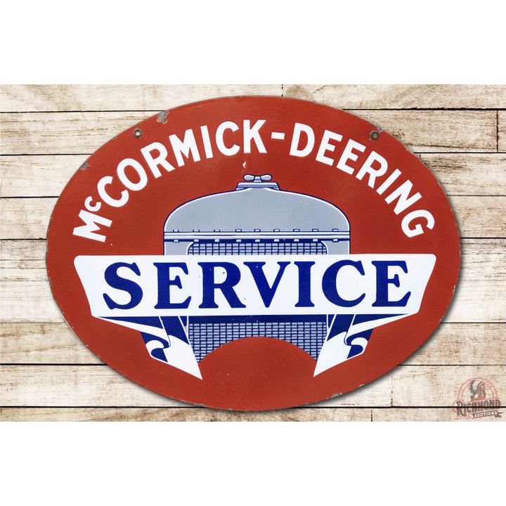 McCormick-Deering Service Double Sided Porcelain Sign TAC 8.5 & 8.25