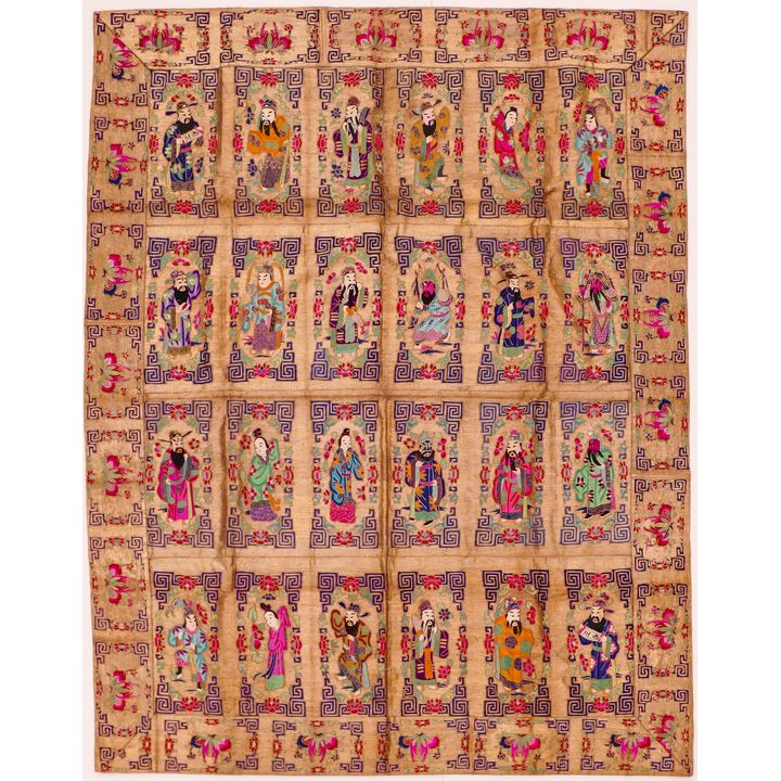 Chinese Republic Gold Thread Large Deity Banner