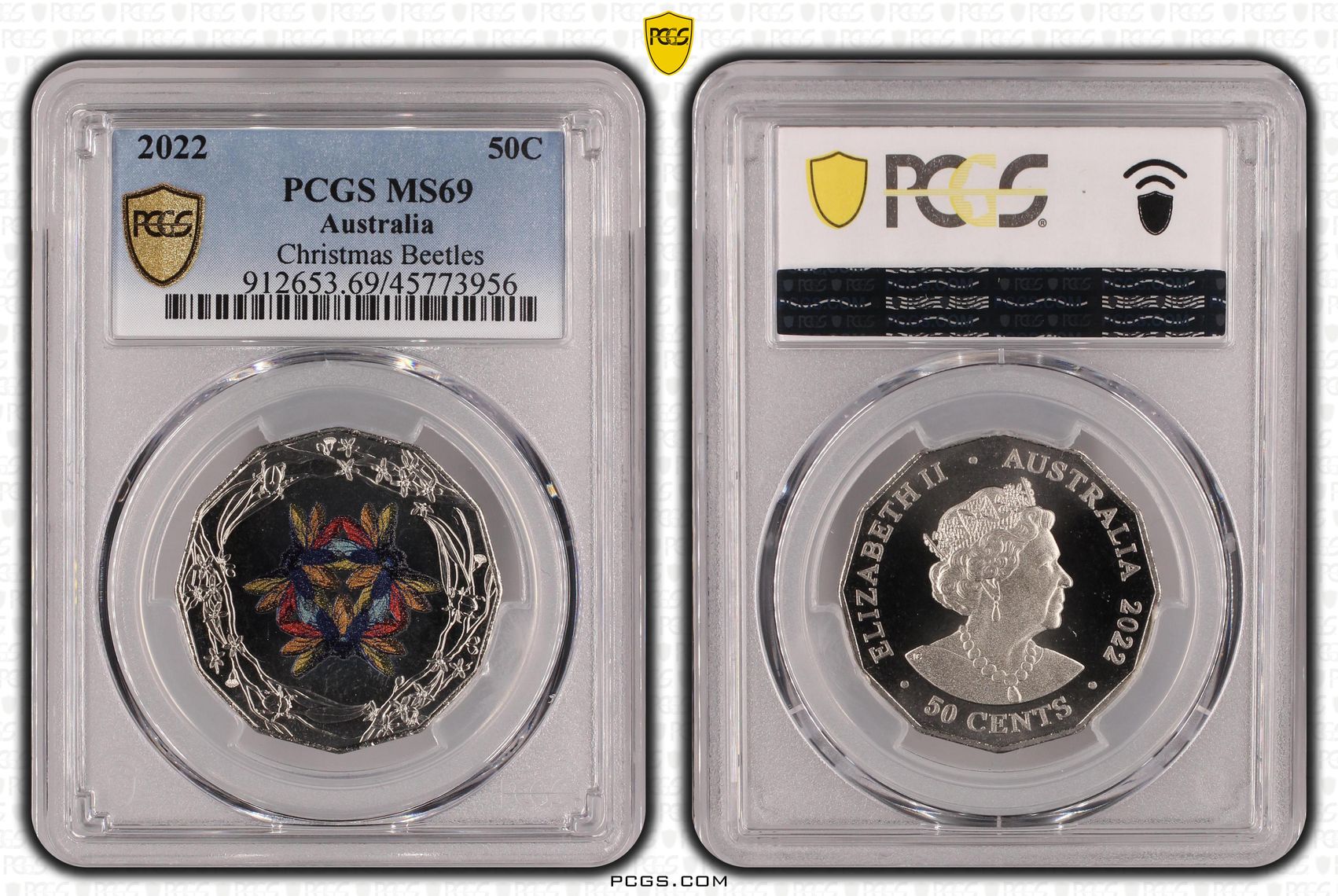 Christmas Beetles, Fifty Cent, 2022, PCGS MS 69