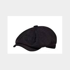 Peaky Newsboy Irish Style Fuller Fit Tweed Peak Cap - Adjustable - Black - Unisex One size fits all 60 cm -- 51745/23047 SN B2 (S2)