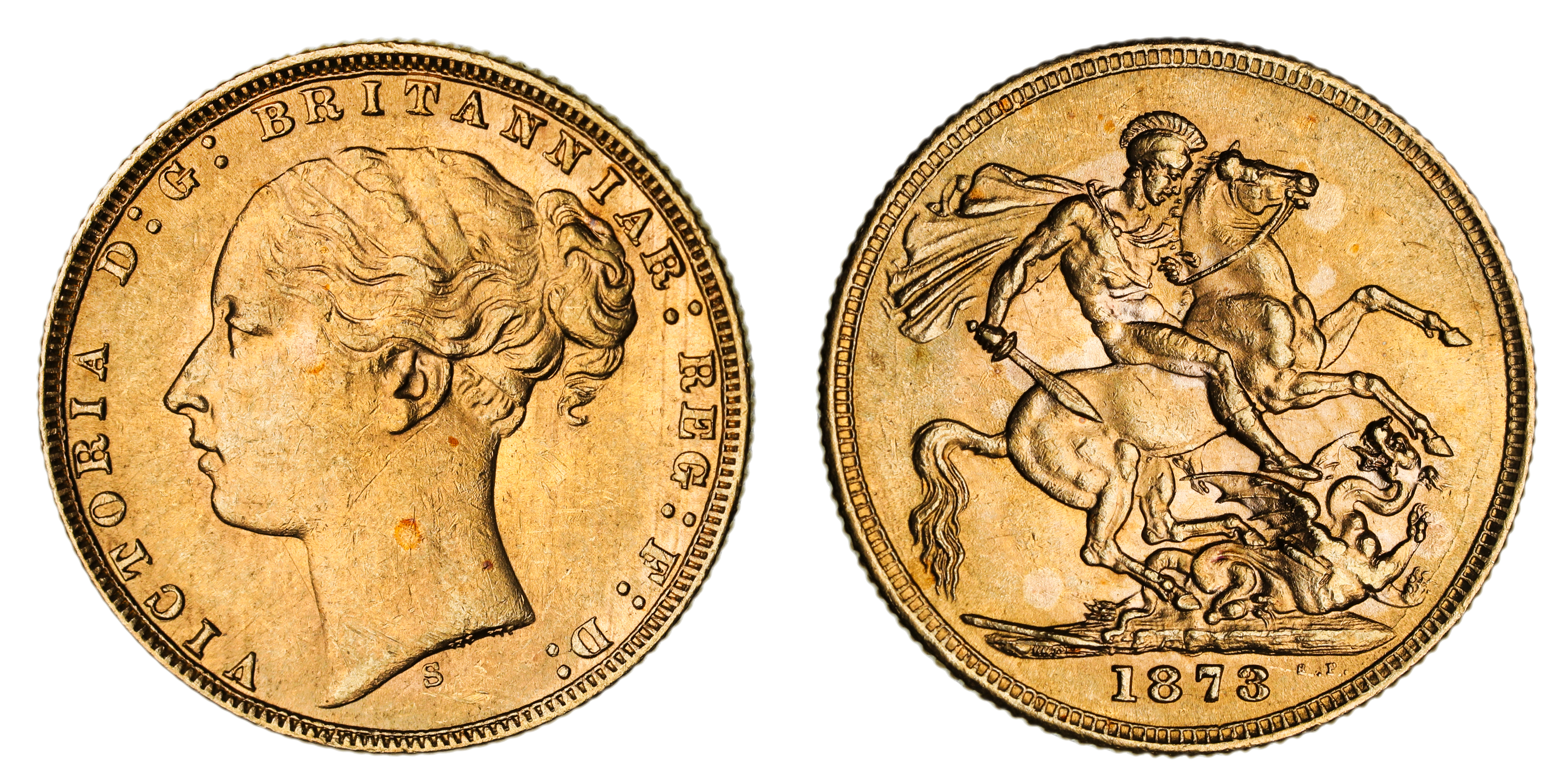 Victoria, St. George Reverse - Sydney Mint - Young, Sovereign, 1873, EF