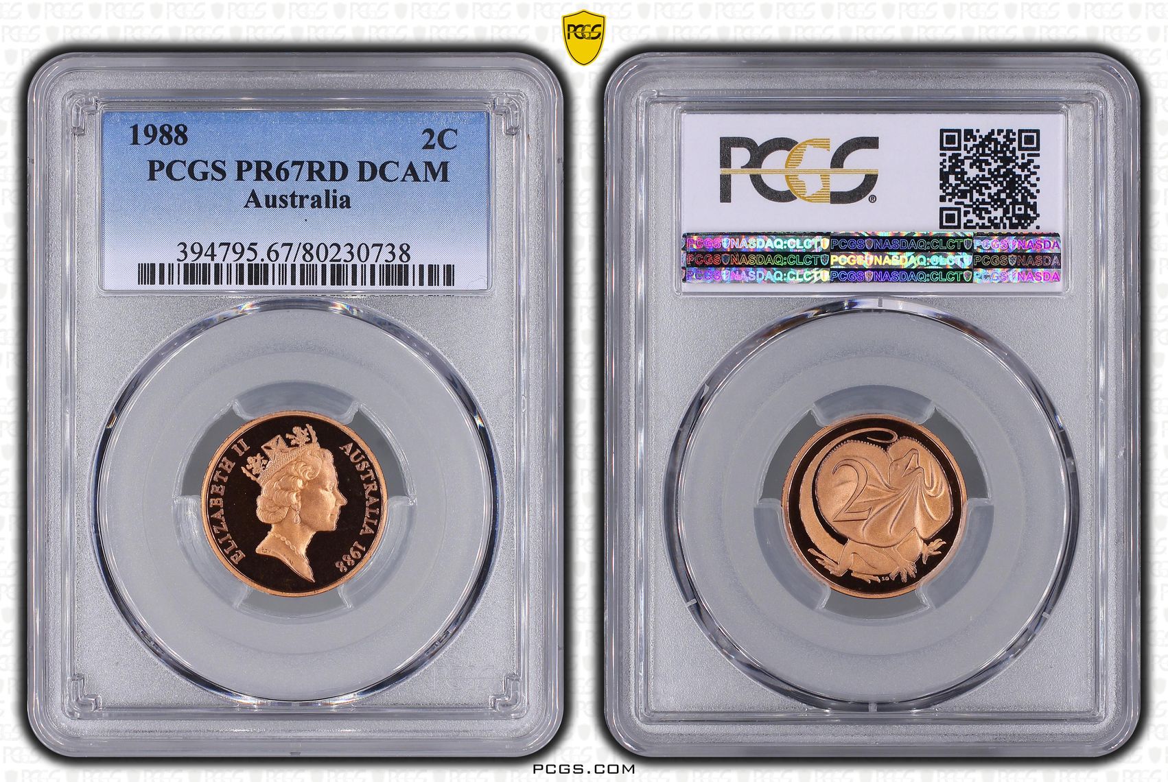 Elizabeth II, Two Cent, 1988, PCGS PR67DCAM