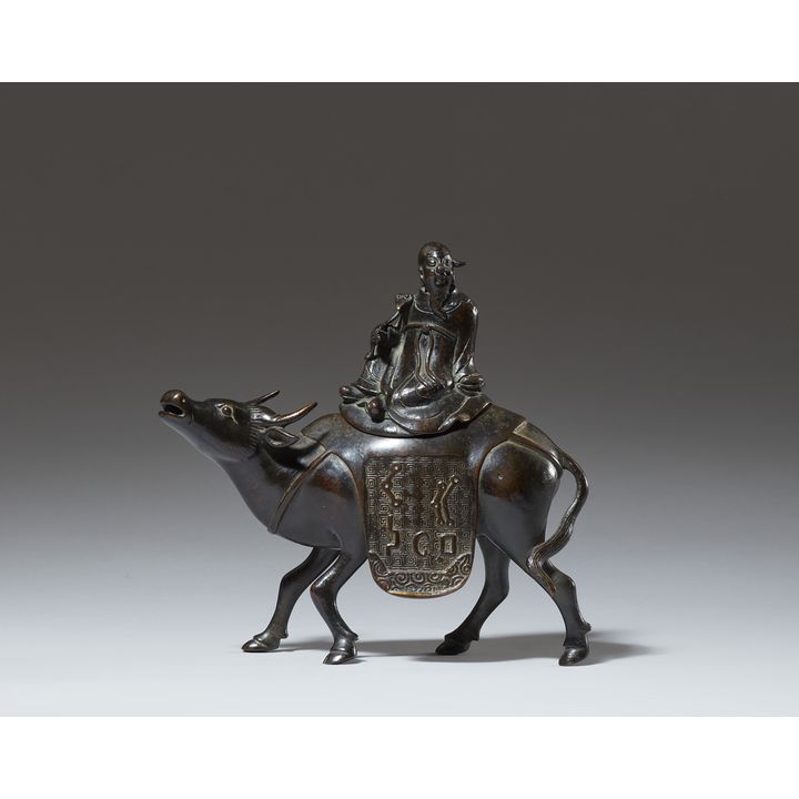 A bronze incense burner in shape of Laozi riding an ox. Qing dynasty