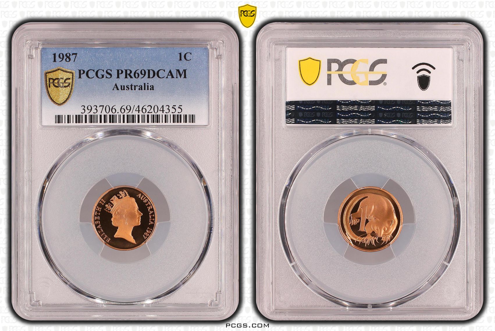 One Cent, 1987, Pcgs Pr69dcam