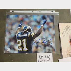Signed LADAINIAN TOMLINSON Football photograph