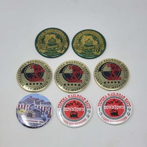 1996, 1997, 1998 & 1999 Railroad Days Collectible Pinback Buttons