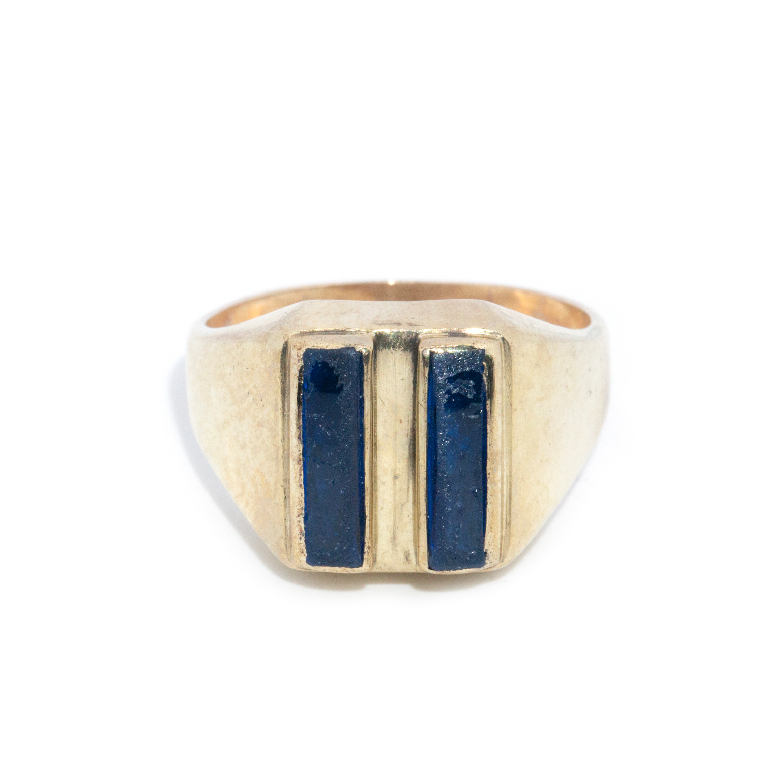 12 · 9ct Gold Blue Stone Ring