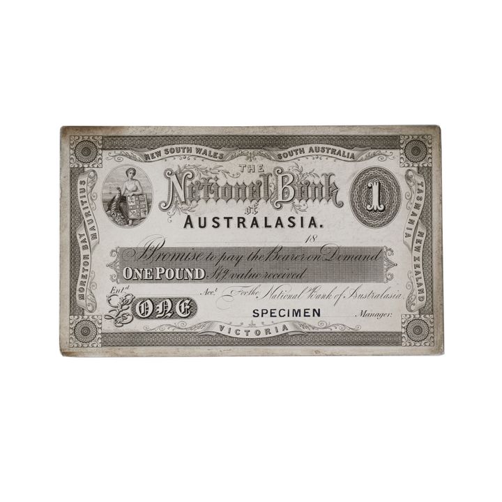 The National Bank of Australasia, Victoria, One Pound, 18--, Uncirculated