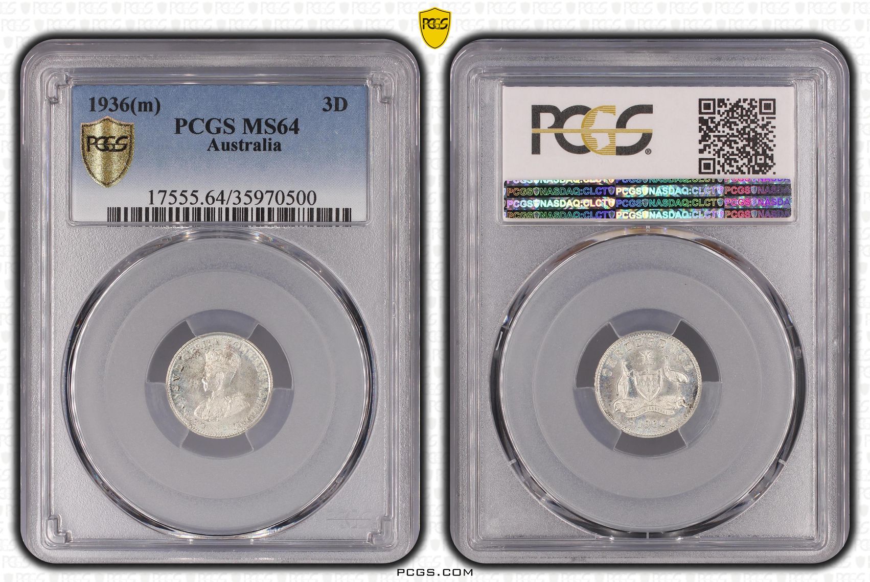 Threepence, 1936(m), PCGS MS 64