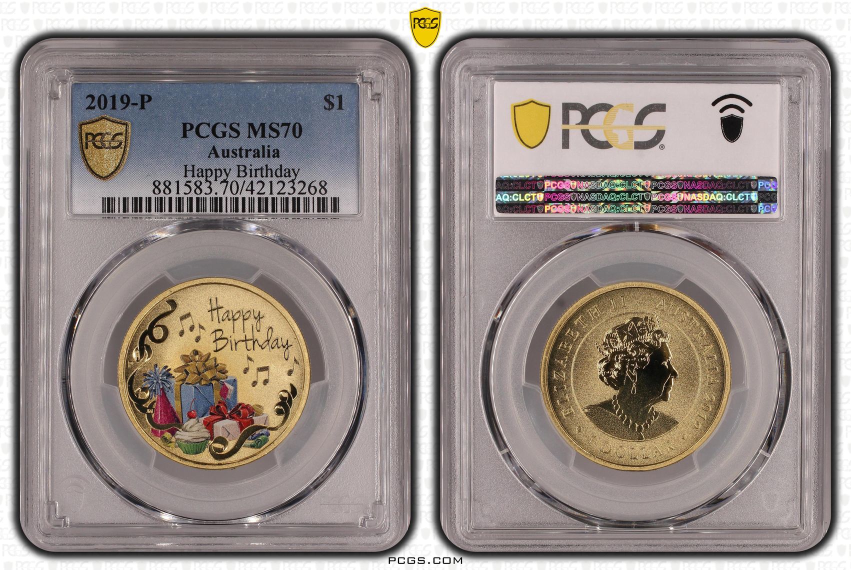 Happy Birthday, POP 5/0, One Dollar, 2019-P, PCGS MS70