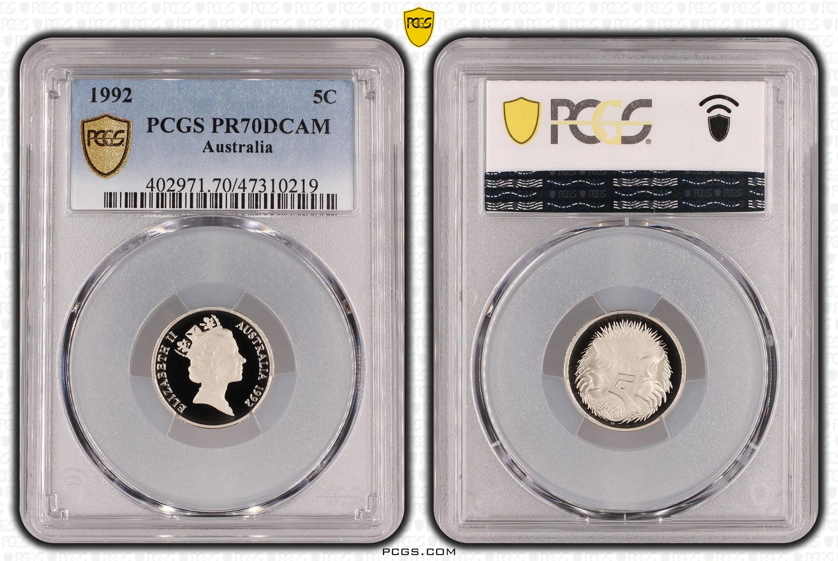 Elizabeth II, Five Cent, 1992, PCGS PR70DCAM