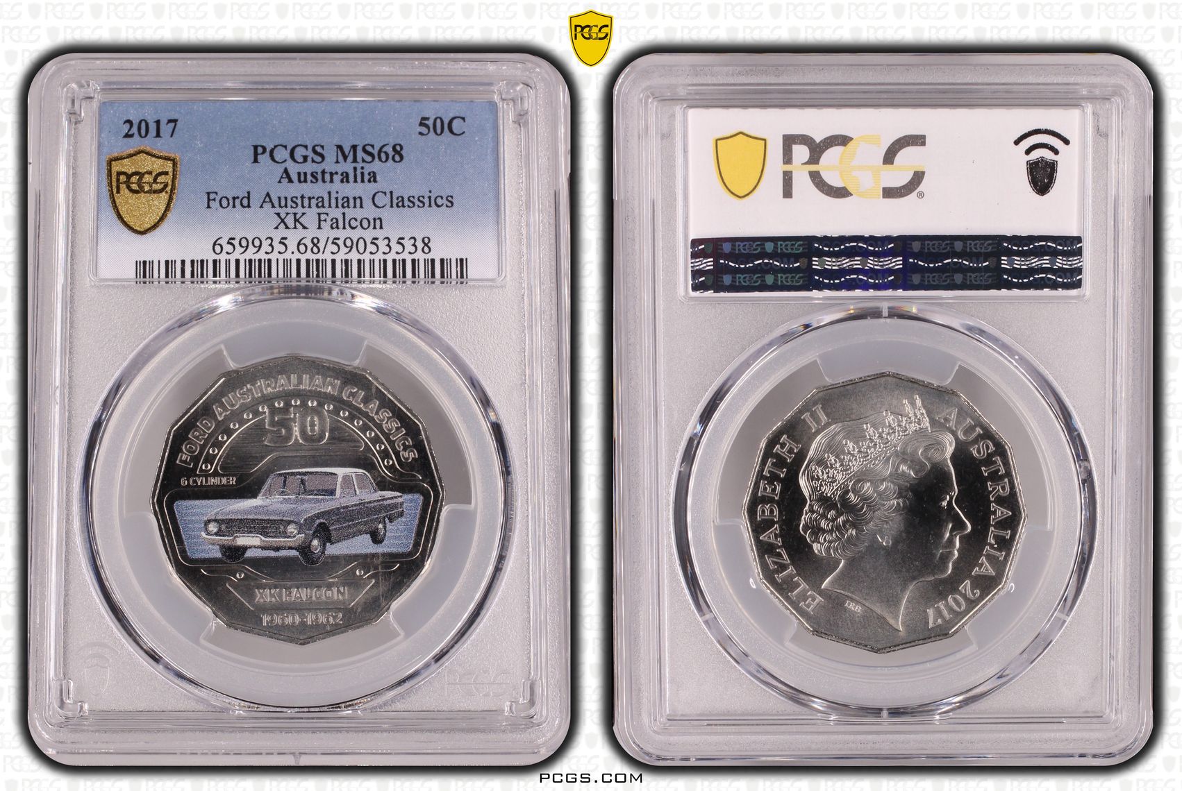 Ford Australian Classics - XK Falcon, Fifty Cent, 2017, PCGS MS68