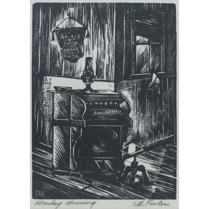 Constance Fowler ''Monday Morning'' Wood Engraving