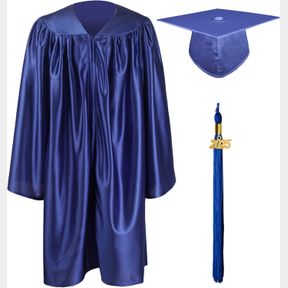 GRADUATIONMALL SHINY KINDERGARTEN & PRESCHOOL GRADUATION GOWN CAP SET WITH 2025 TASSEL ROYAL BLUE 36