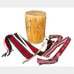 Taos Pow Wow Drum With Beaters And Sashes