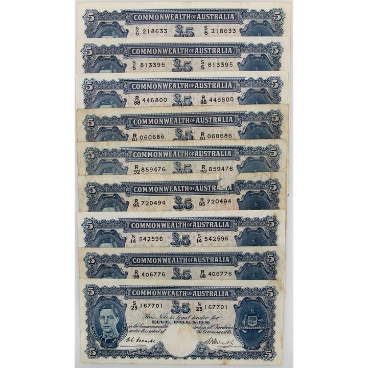 Coombs/Watt, Five Pounds, 1949, G - F