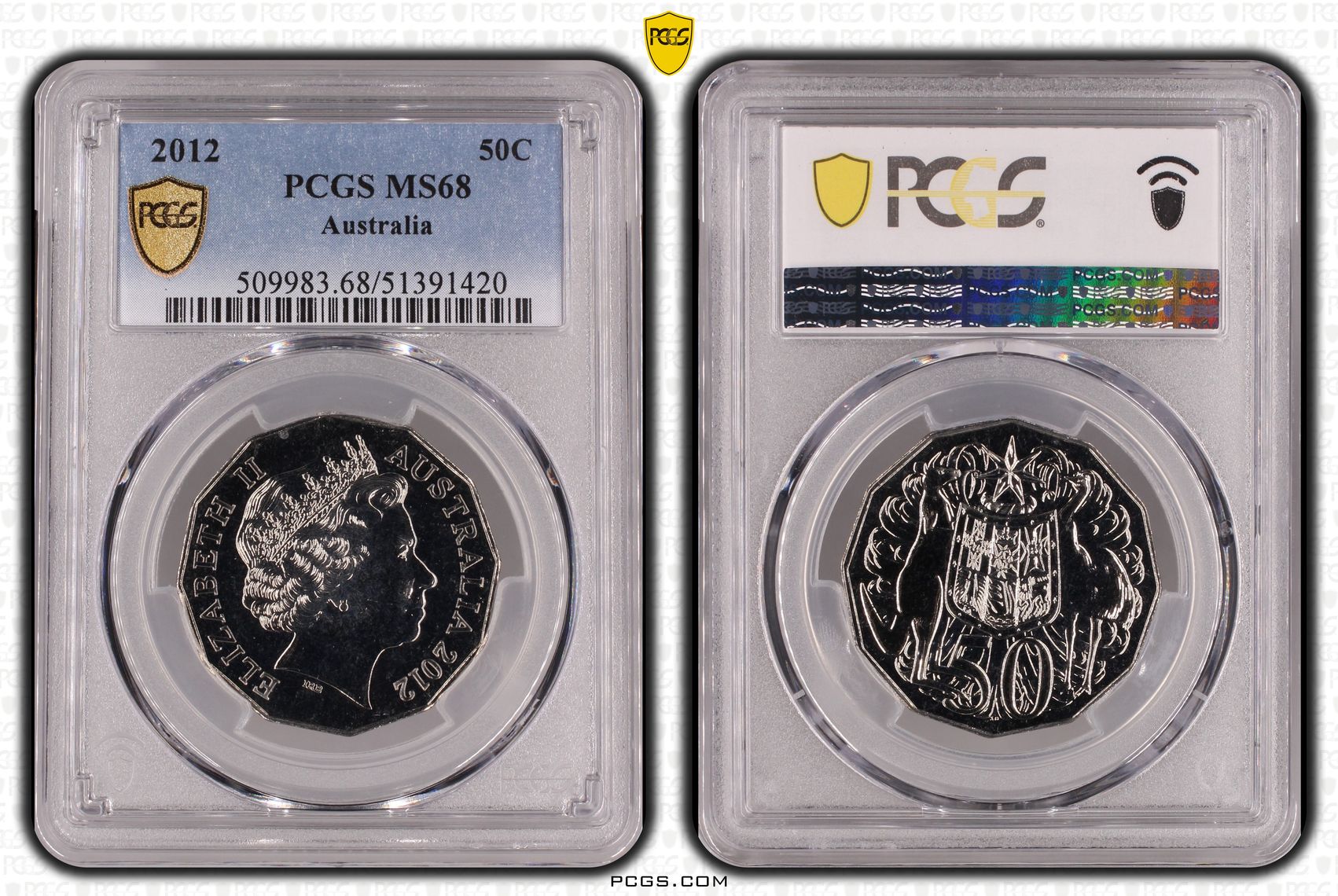 POP 1/0, Fifty Cent, 2012, PCGS MS68