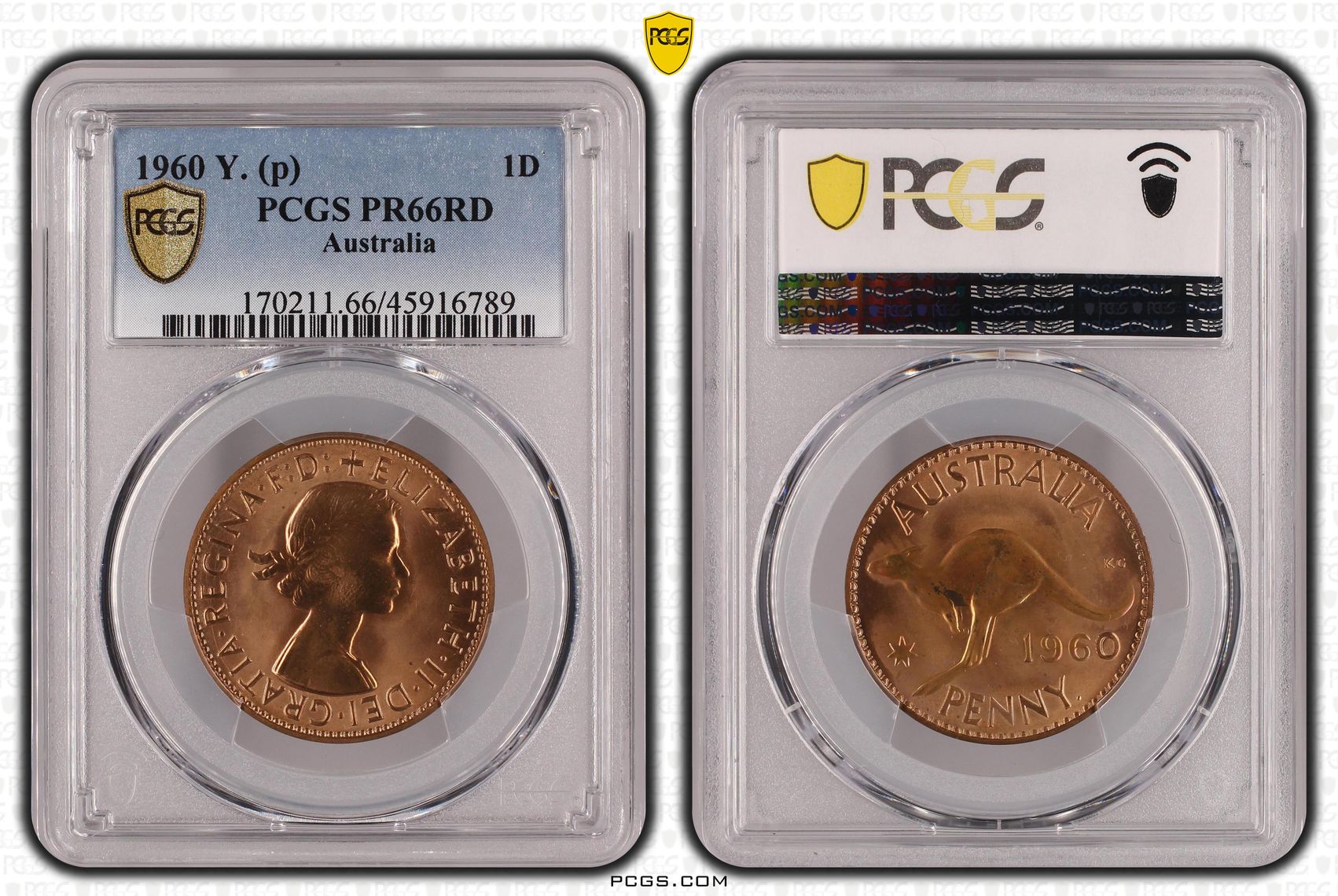 1960 Australia Penny PCGS - PR66RD -789