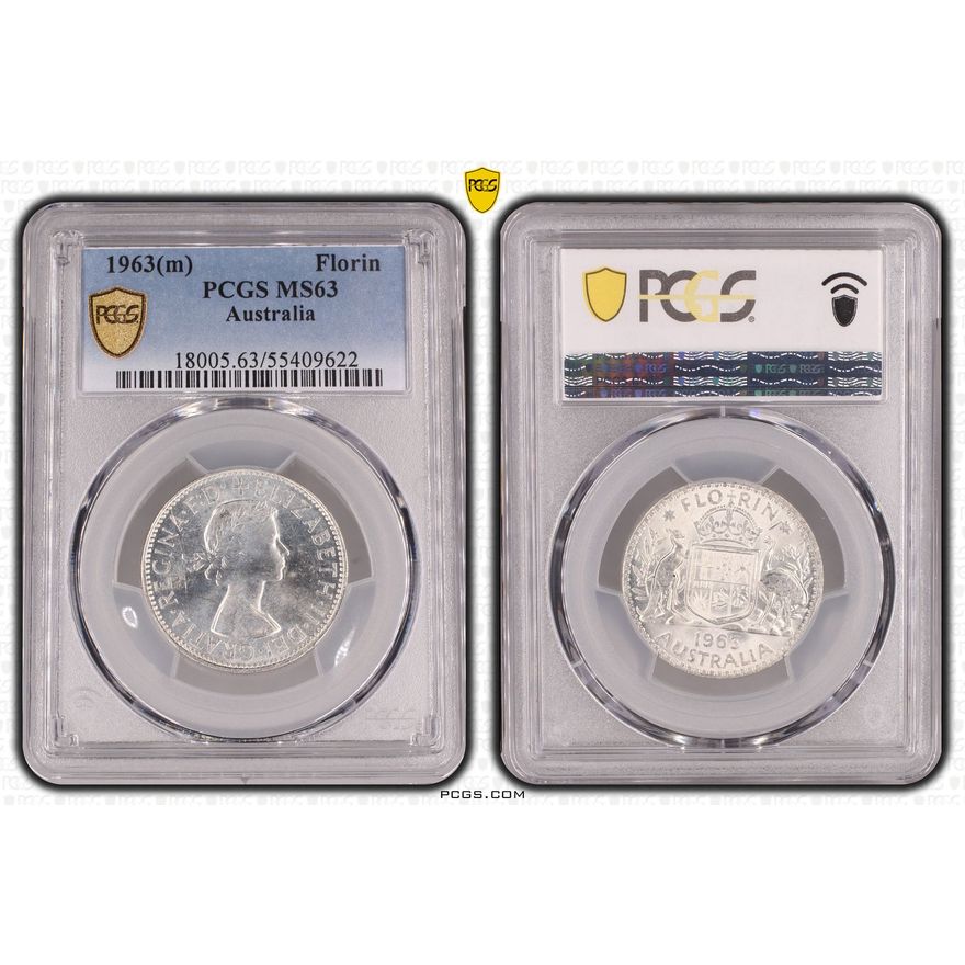 Elizabeth II, Florin, 1963(m), PCGS MS63