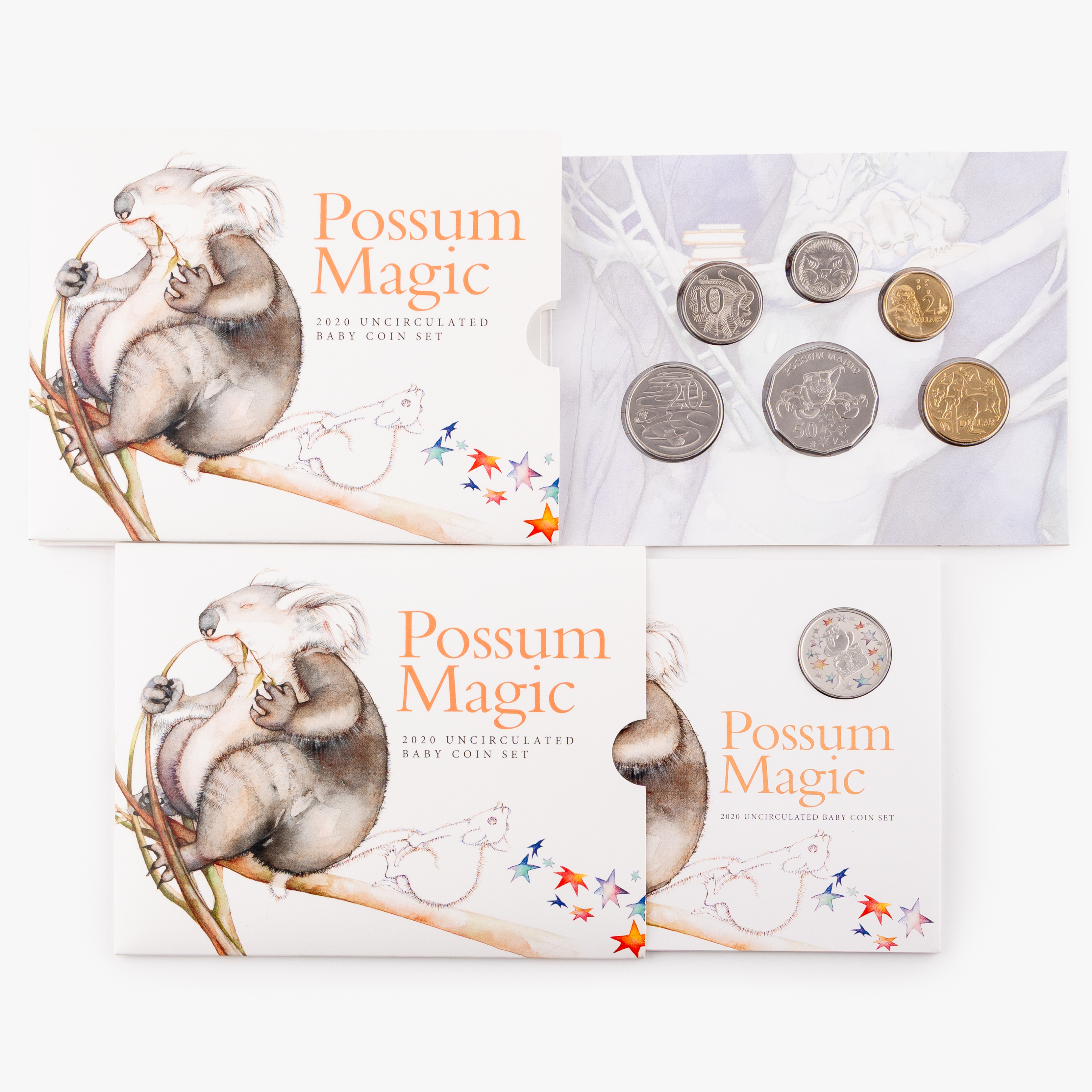 Elizabeth II, RAM - Possum Magic Baby Coin Set, Five Cents - Two Dollars, 2020, UNC