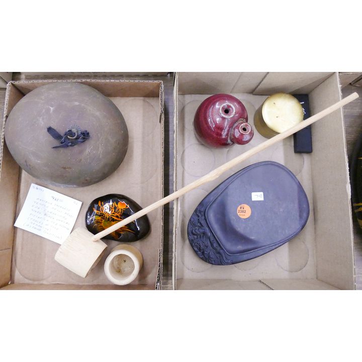 2 Boxes Chinese Ink Stone Etc