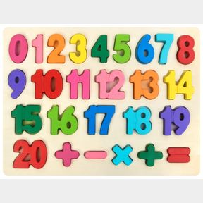Wooden Number Puzzles Preschool Educational Learning Board |