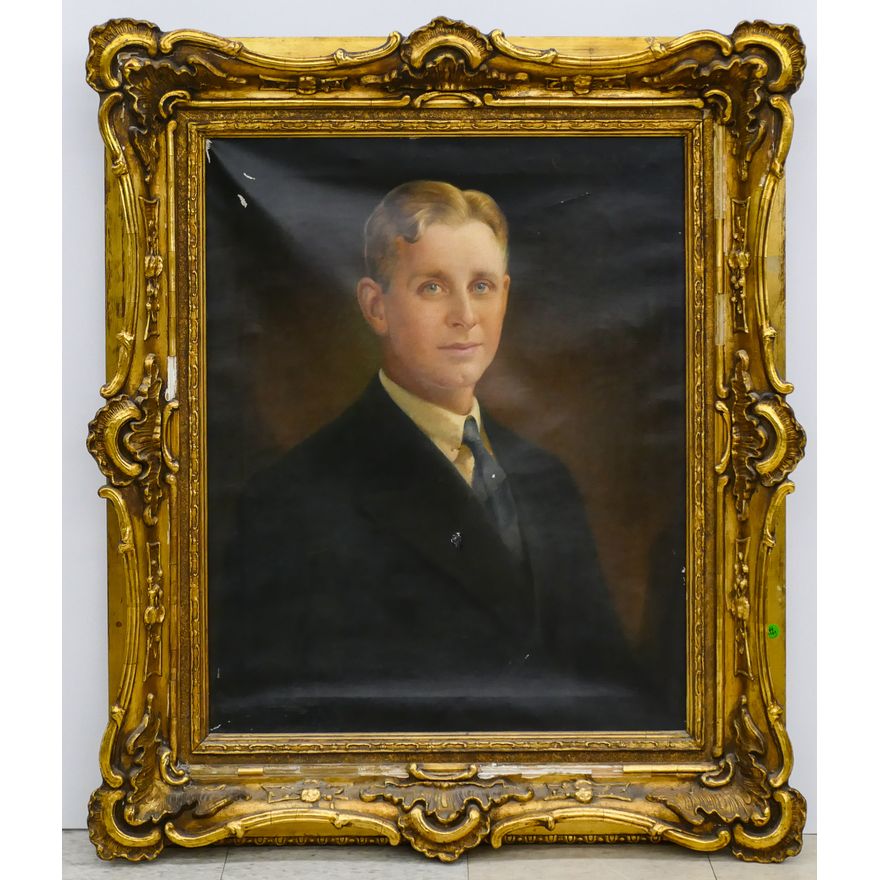 Ornate Frame Charles Frederick Naegele (1857-1944 Tennessee) ''Portrait of a Gentleman'' Oil