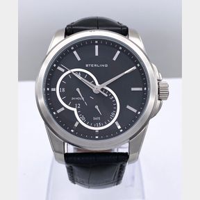Mens Sterling Black dial multifunction watch /45mm case size - 50693/195