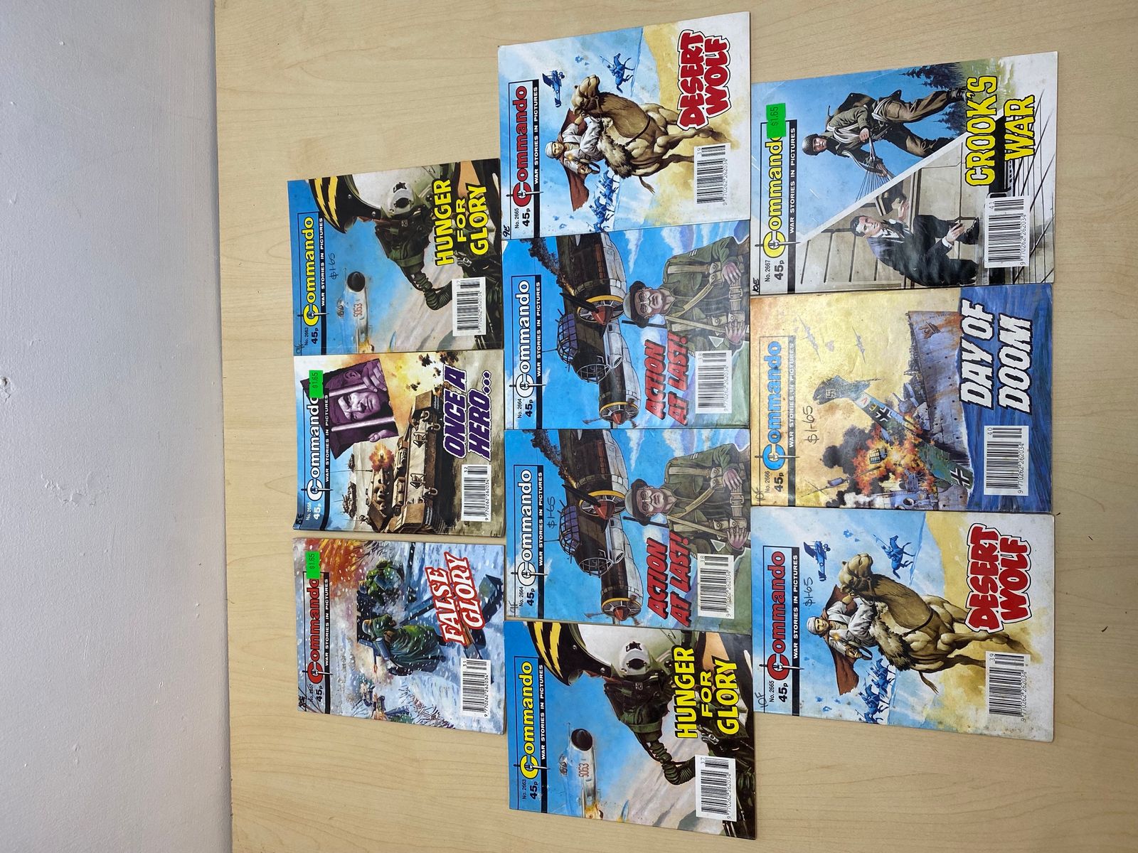Commando War Comics Issues - 2657, 2658, 2663, 2663, 2664, 2664, 2665, 2665