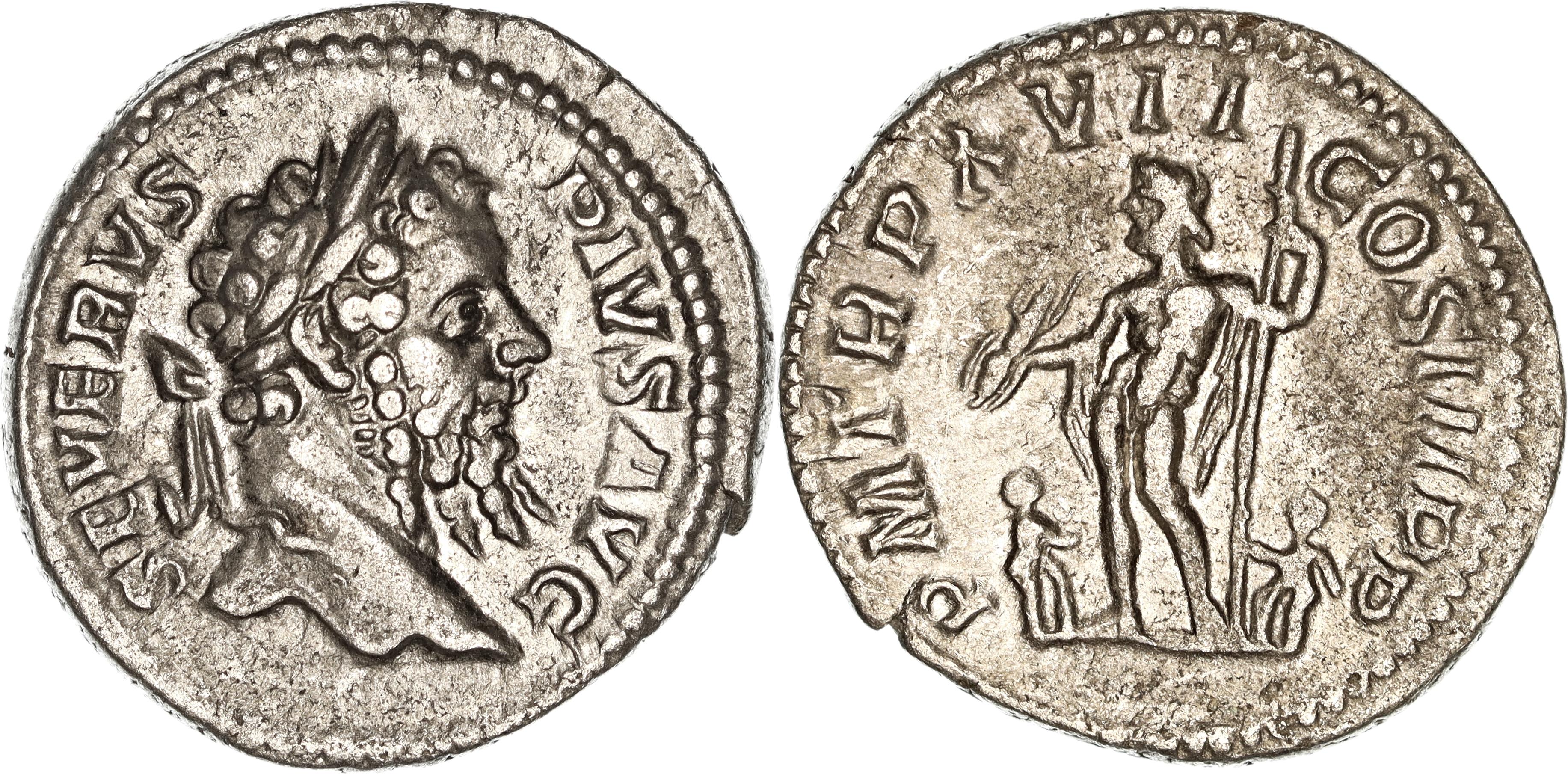 Roman Empire, Septimius Severus, Silver Denarius, 209 AD, VF+