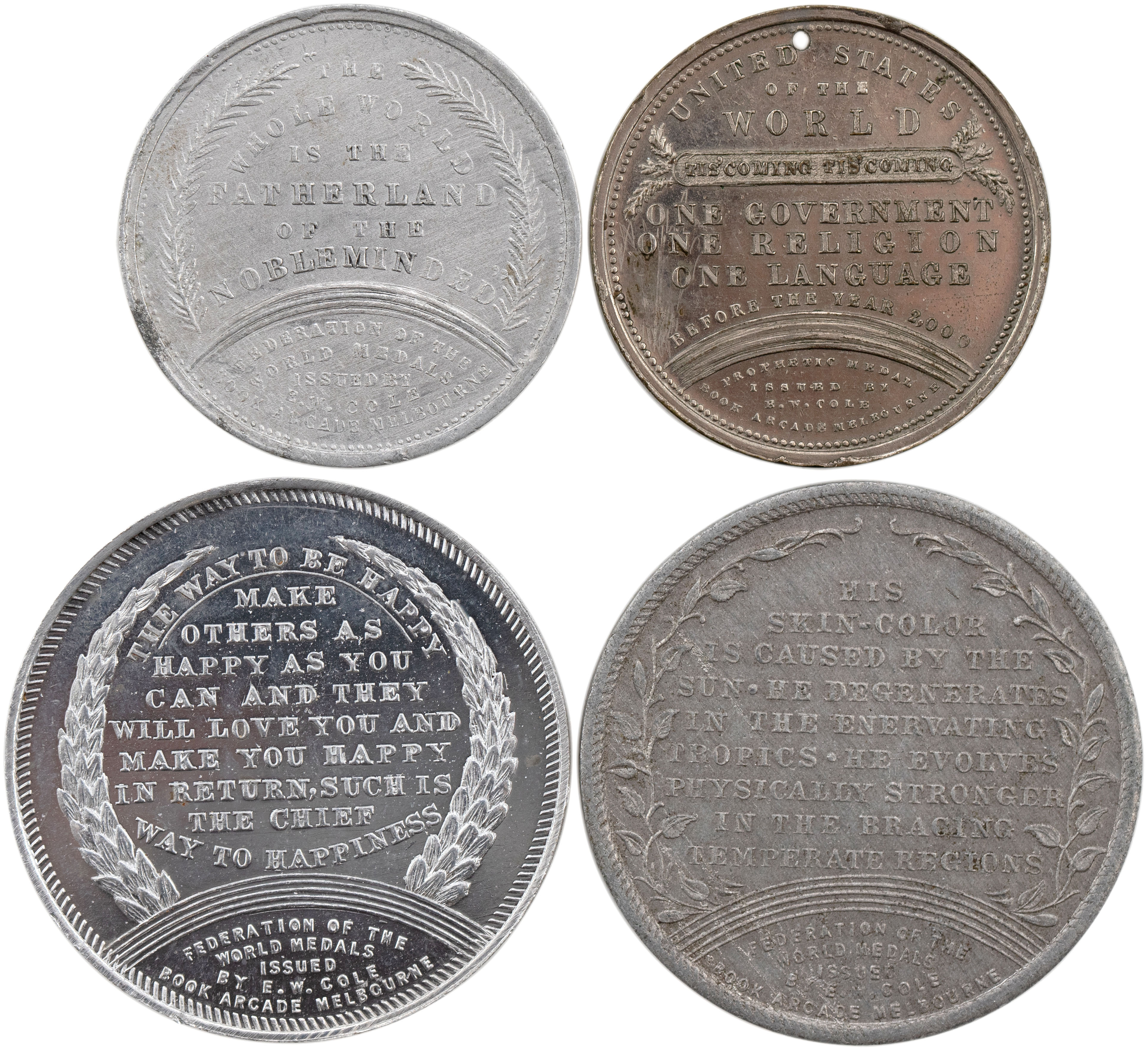 Cole's Arcade, Melbourne, Vic., Advertising Token, 1879 - 1918, aEF - aUNC