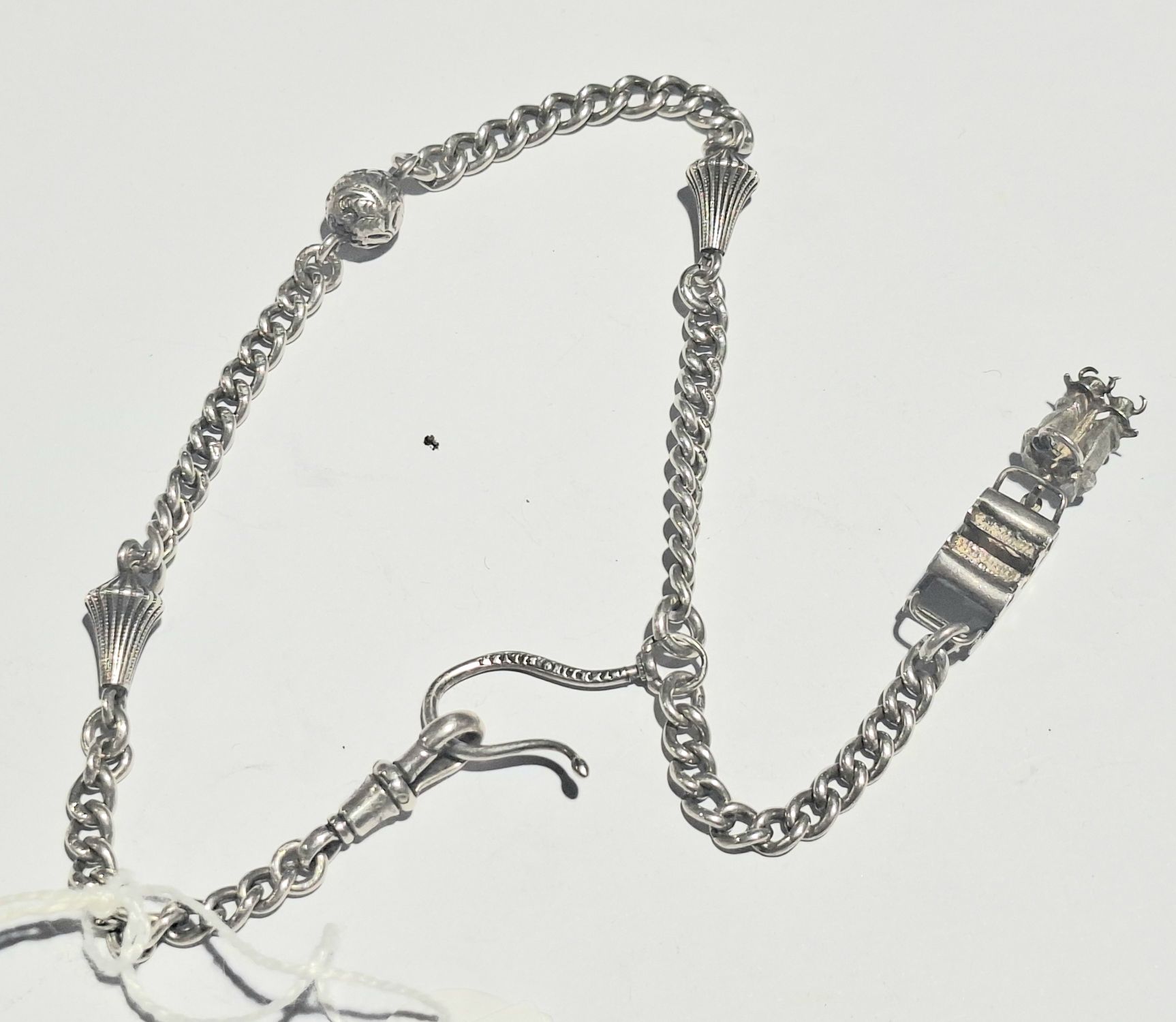 English Silver Curb Link Bracelet