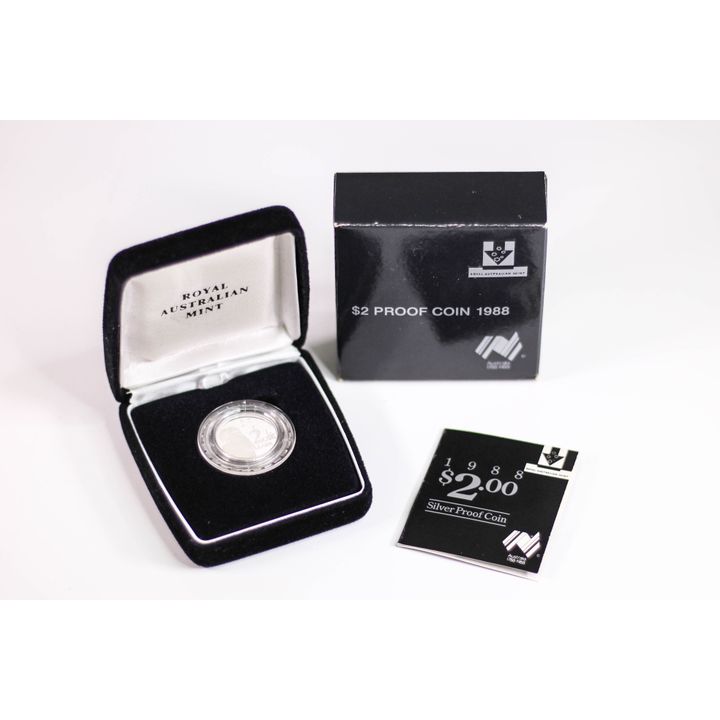1988 RAM $2 Two Dollar Aboriginal Elder Silver Proof Coin - Box & COA