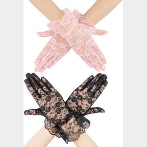 CYTOKIO LACE GLOVES, LACE GLOVES WOMEN, TEA PARTY GLOVES, WEDDING BRIDAL GLOVES FASHION OPERA HALLOWEEN COSPLAY SHORT GLOVES