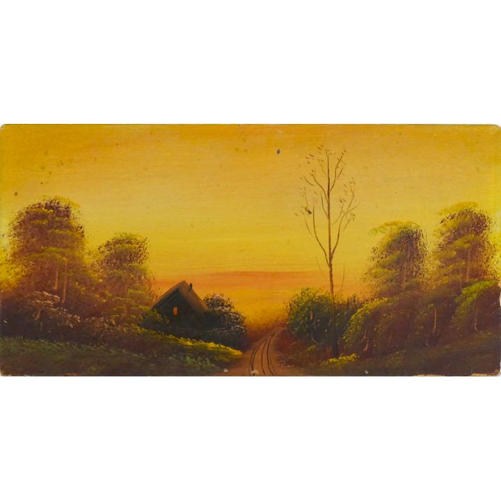 Howard Sewall ''Sunset Landscape'' Early Oil on Board