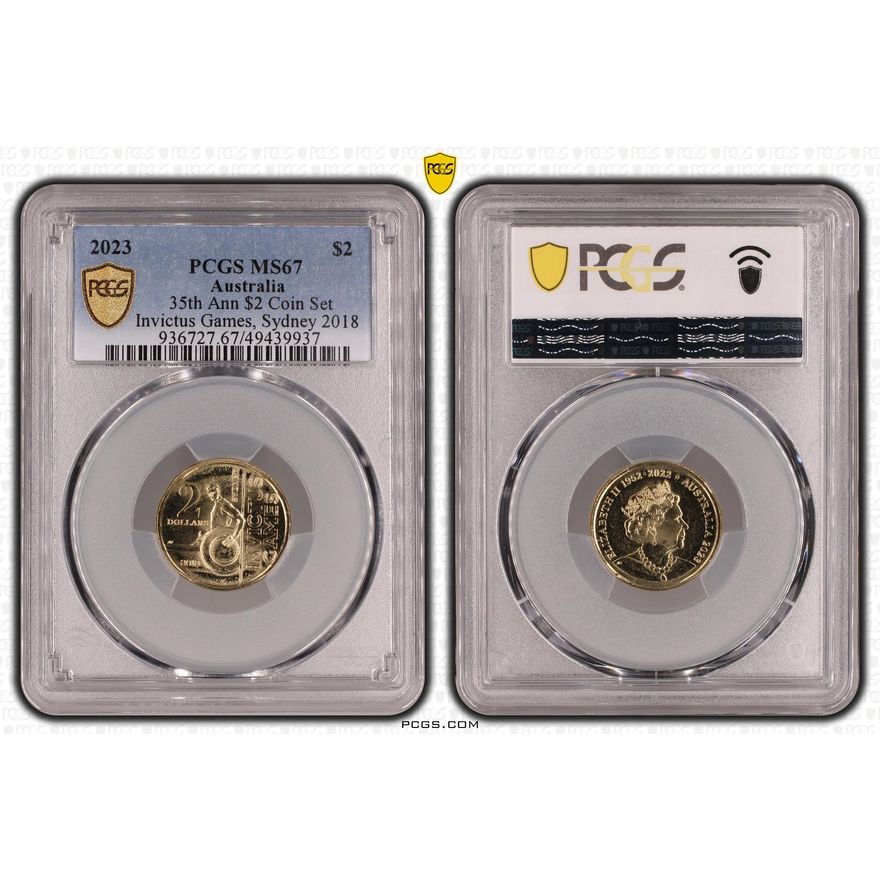 35th Ann $2 Coin SetInvictus Games, Sydney 2018, Two Dollar, 2023, PCGS MS67