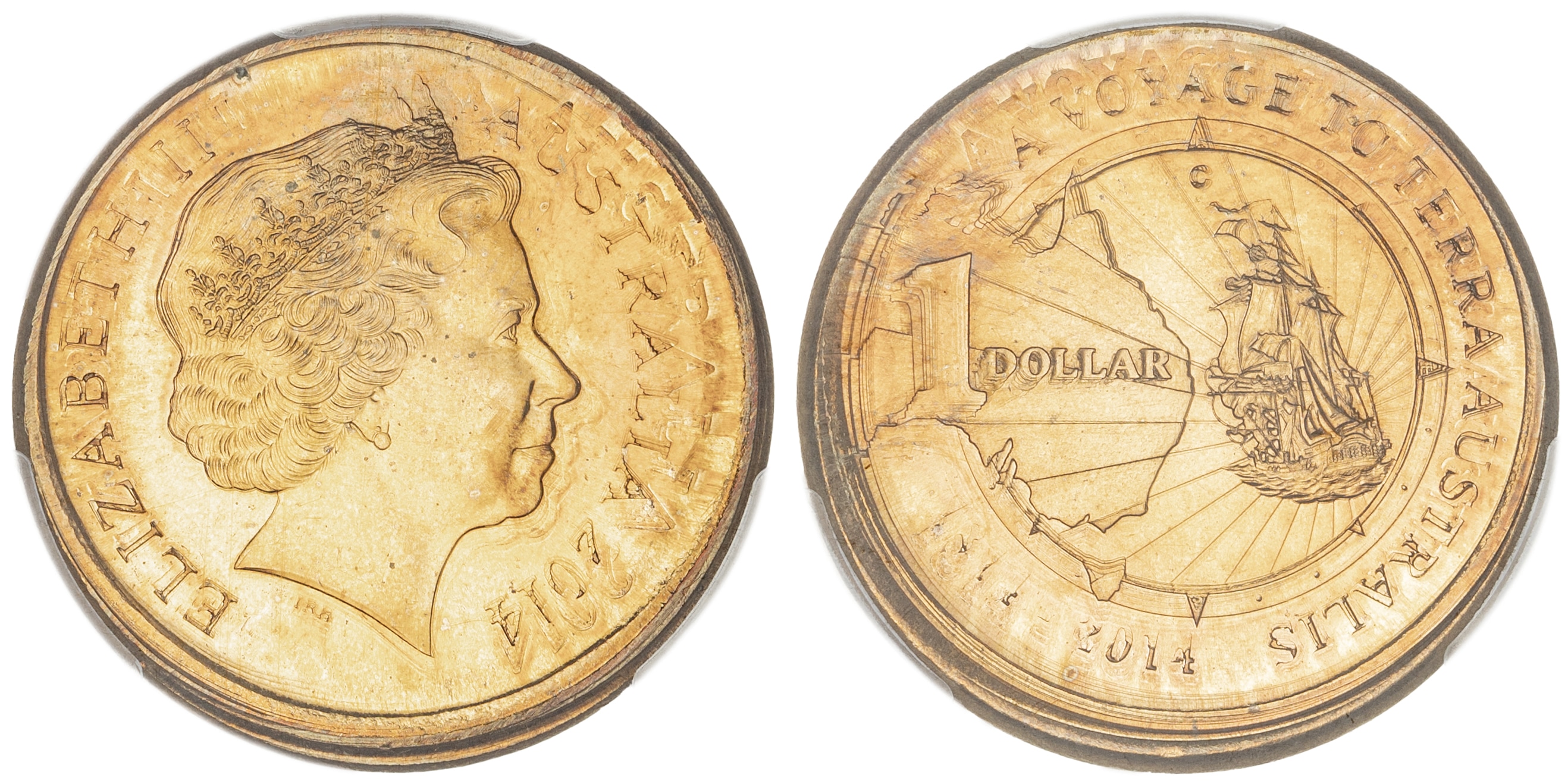 215 · Elizabeth II, One Dollar, 2014-C, PCGS MS 65